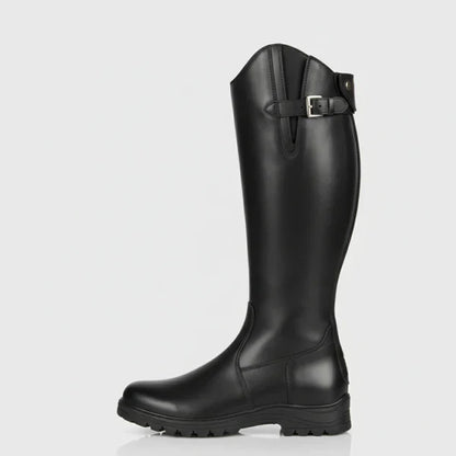 Damen-kniestiefel mit niedrigem absatz und reißverschluss – damen