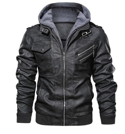 Ezequiel | Jacke mit Kapuze und Lederoptik für Männer