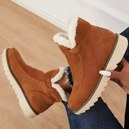 Kuschelige, mit lammfell gefütterte stiefeletten für damen