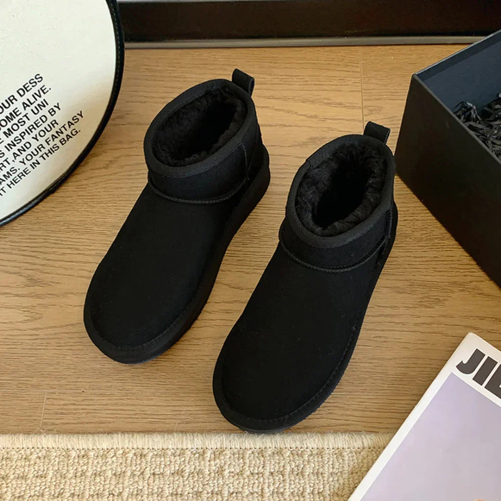 Kuschelige damen-schneestiefel mit fellfutter – damen