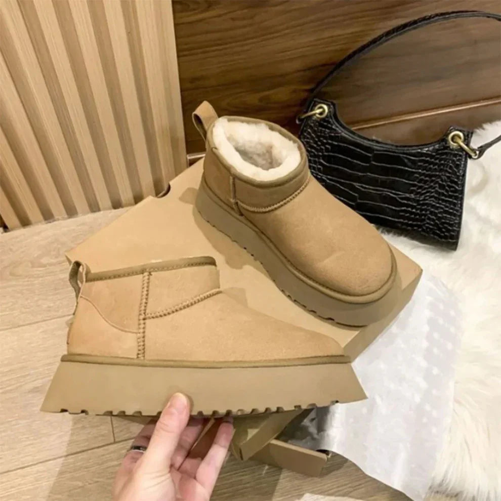 Kuschelige damen-schneestiefel mit fellfutter – damen