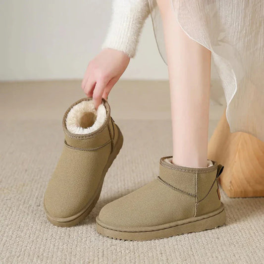 Kuschelige damen-schneestiefel mit fellfutter – damen