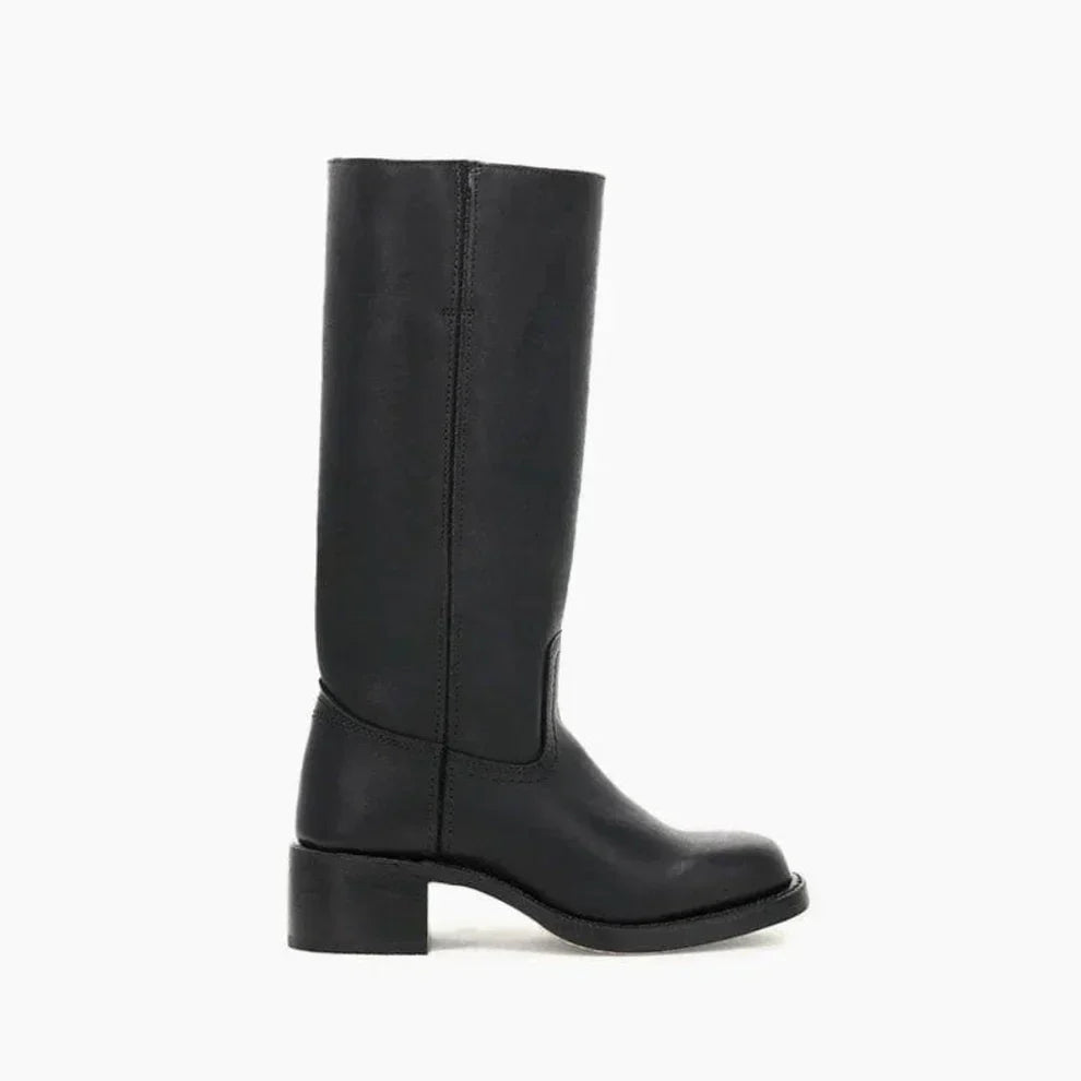 Strapazierfähige, klassische damenstiefel mit blockabsatz – für damen