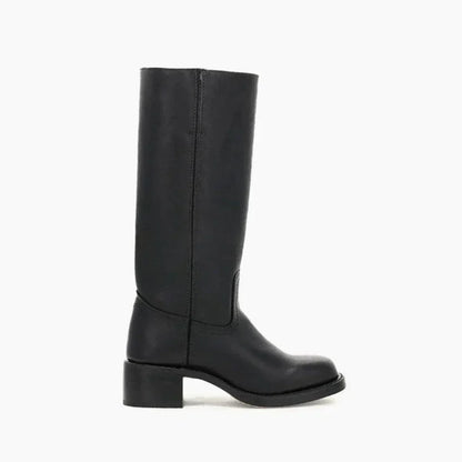 Strapazierfähige, klassische damenstiefel mit blockabsatz – für damen