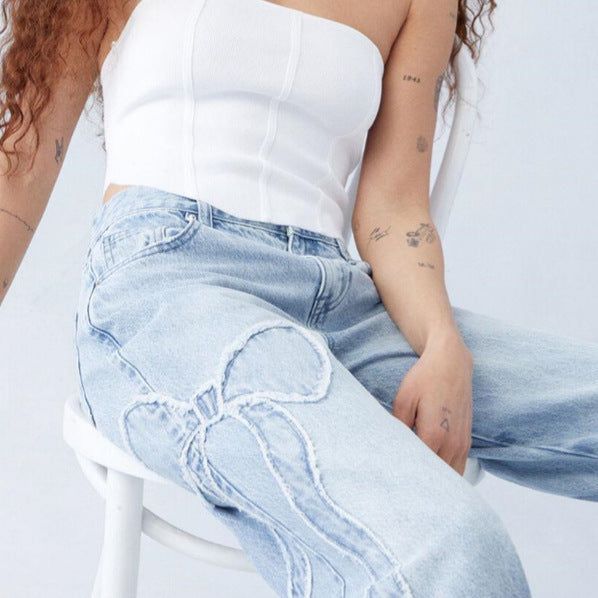 Lavey - baggy-jeans mit schleifen