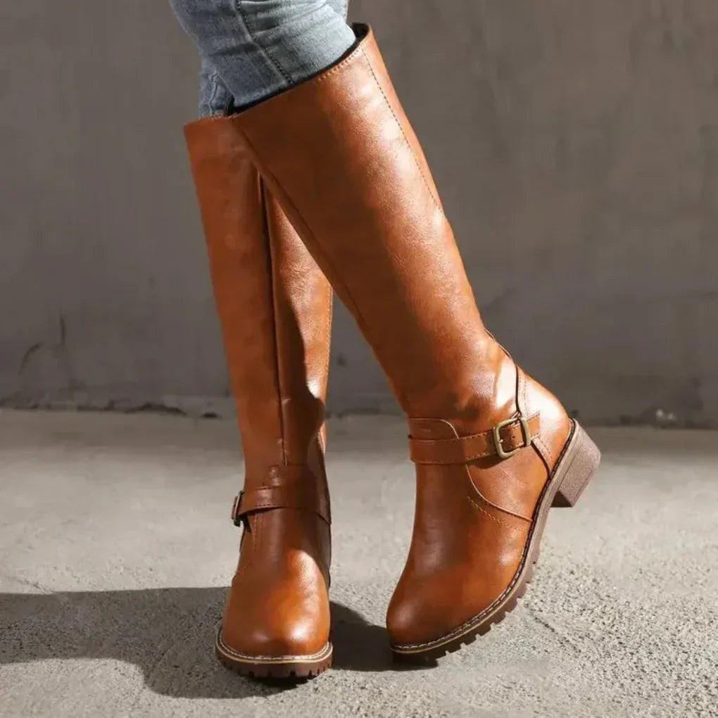 Elegante lederstiefel für damen – damen