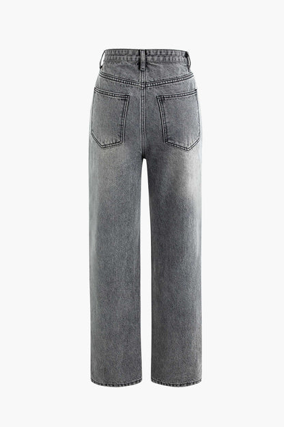 Cornelia damenjeans mit asymmetrischem bund – moderner high-waist fit