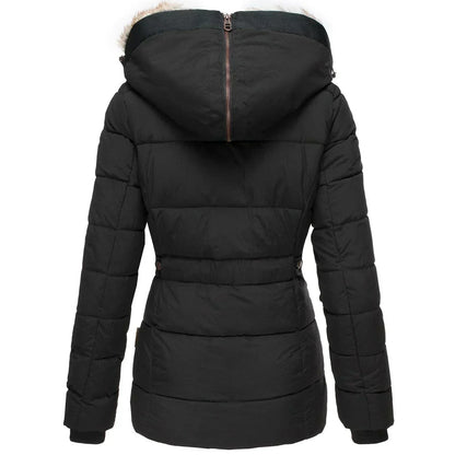 Damen-winterjacke mit kapuze aus kunstpelz und weichem futter – damen