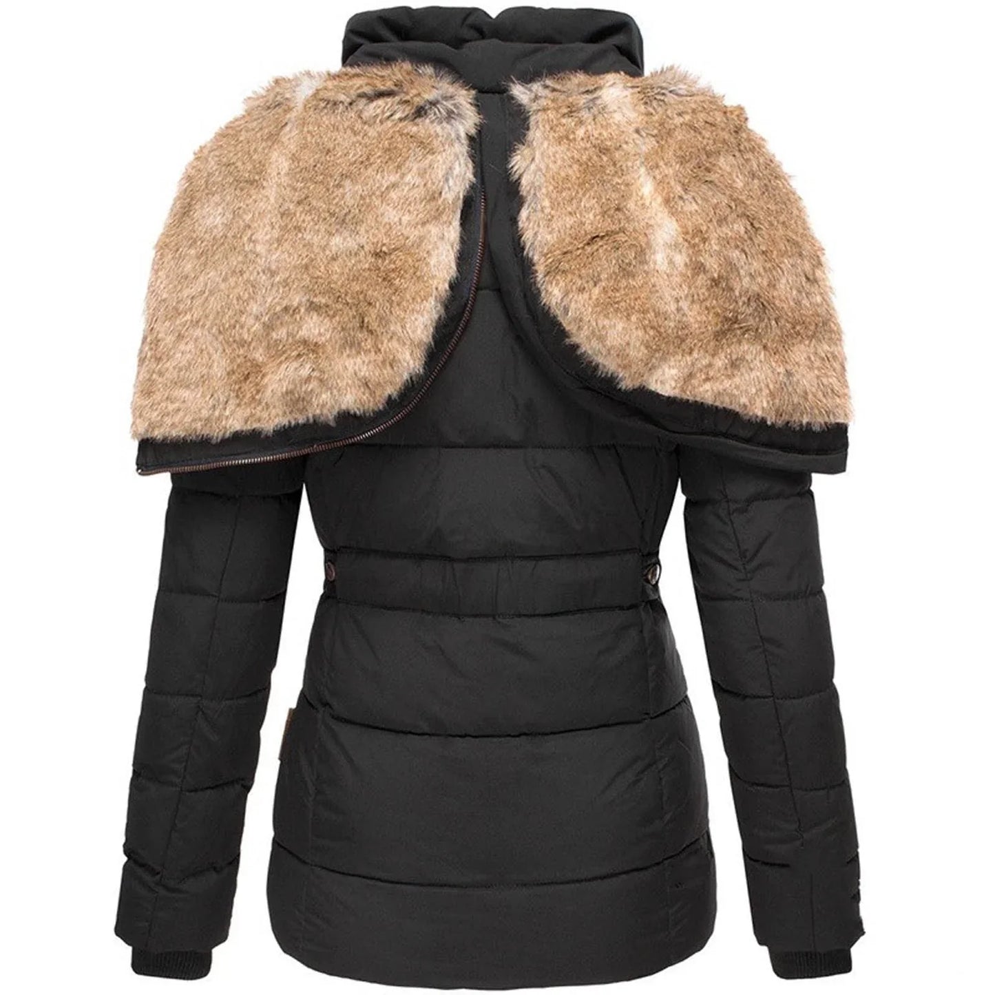 Damen-winterjacke mit kapuze aus kunstpelz und weichem futter – damen