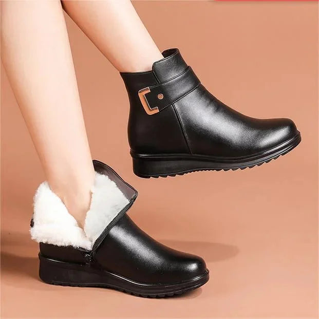 Damen orthopädische lederstiefel warm und bequem