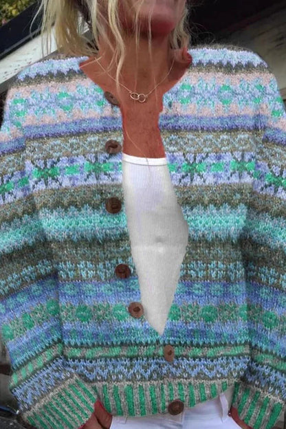 Lotte – blauer nordischer strickcardigan