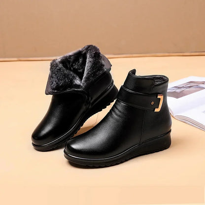 Damen orthopädische lederstiefel warm und bequem