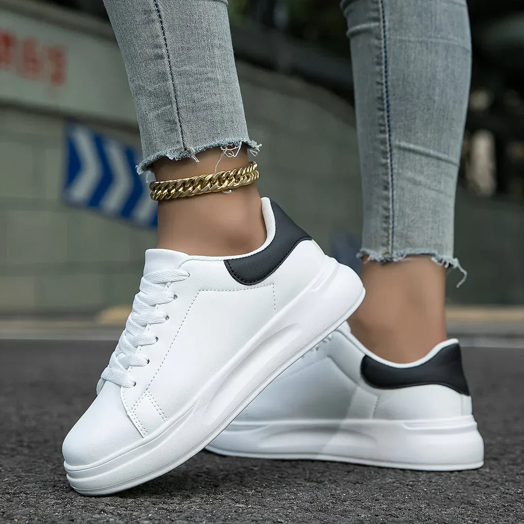 Weiße ledersneaker – damen