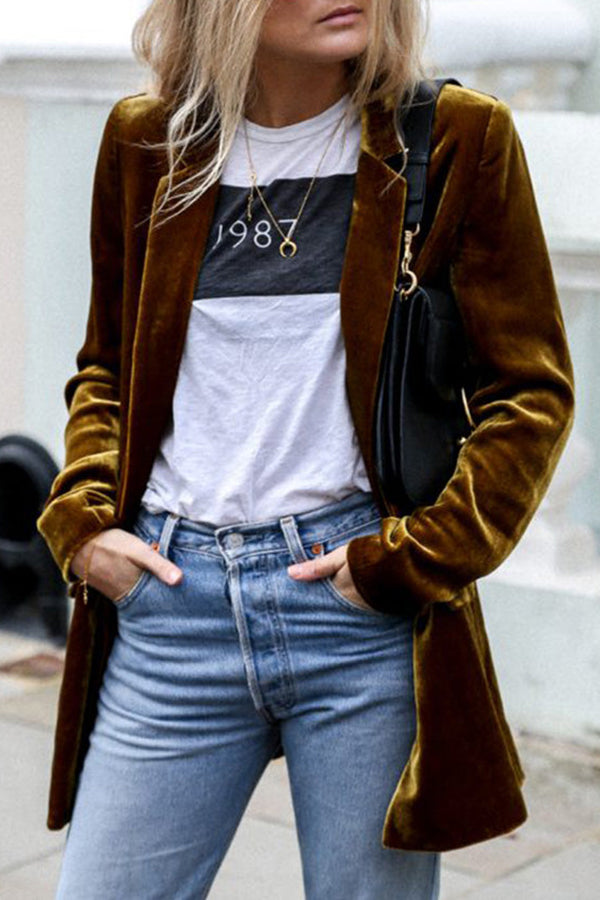 Tammie | Blazer mit Samtstruktur und urbanem Schnitt für Frauen