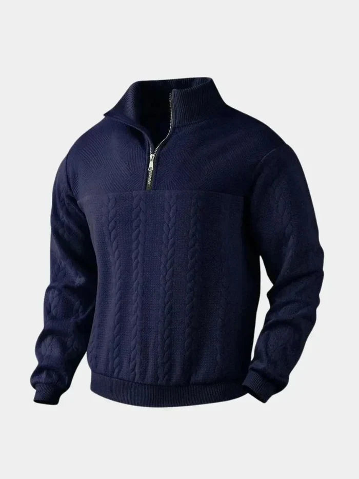 Dirk – klassischer quarter-zip pullover mit stehkragen