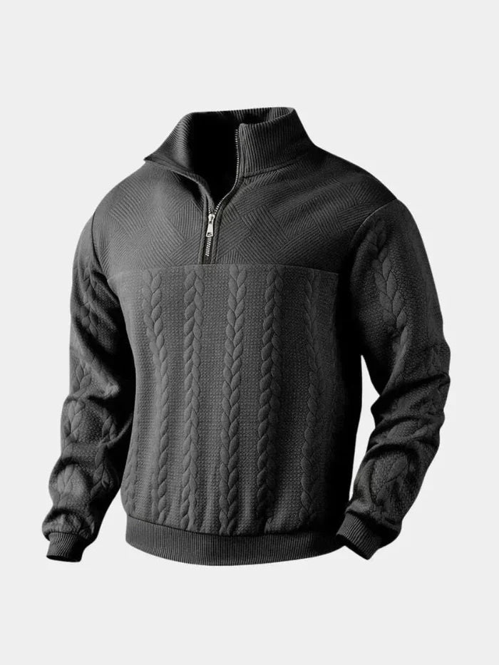Dirk – klassischer quarter-zip pullover mit stehkragen