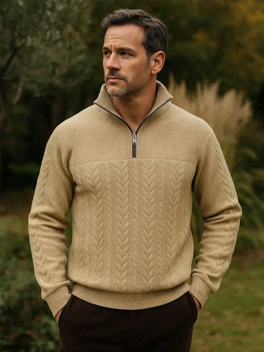 Dirk – klassischer quarter-zip pullover mit stehkragen