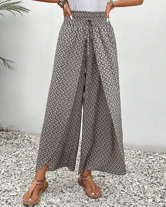 Theda | Hose mit weitem Bein und Boho-Muster für Frauen