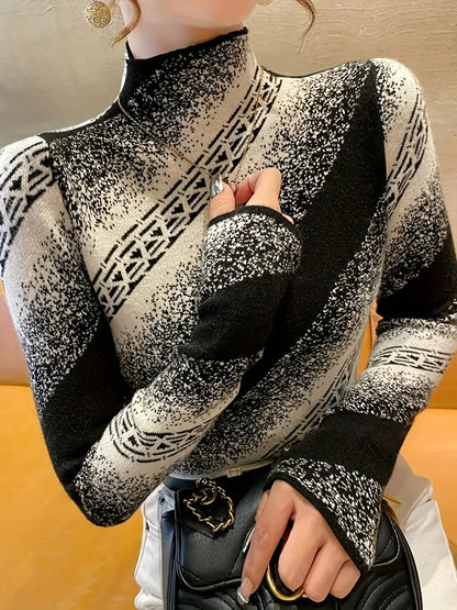 Mayla - eleganter gestreifter strickpullover