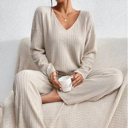 Isla – gestreiftes pullover-set mit v-ausschnitt