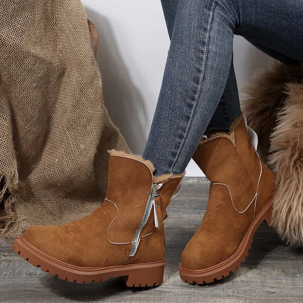 Winterstiefeletten für damen mit plateau und fellfutter – damen