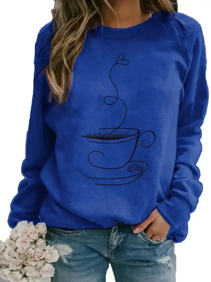 Maja – crewneck sweatshirt mit coffee-cup grafikdruck