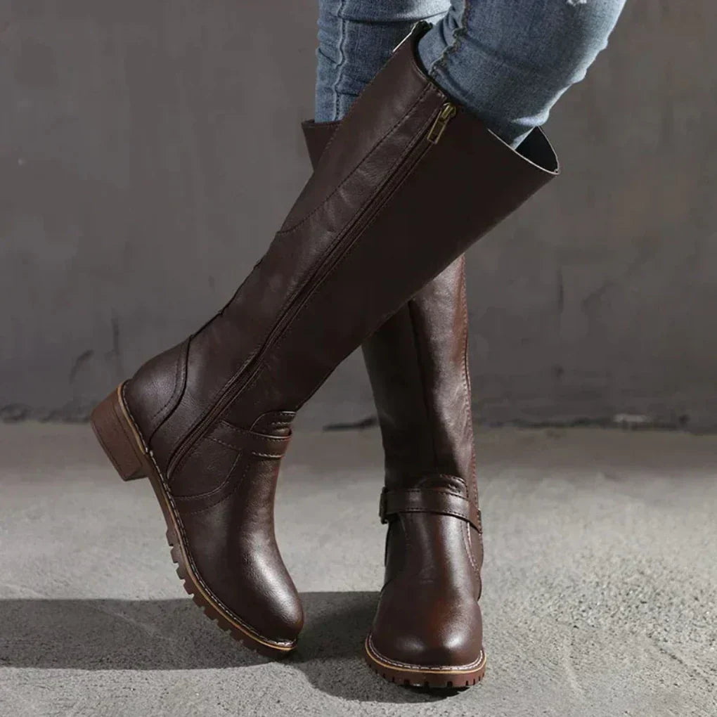 Elegante lederstiefel für damen – damen