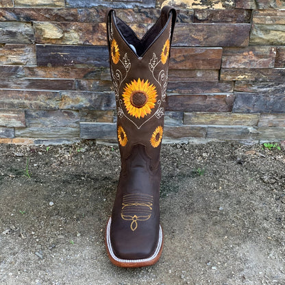 Bestickte kniehohe cowboystiefel für damen