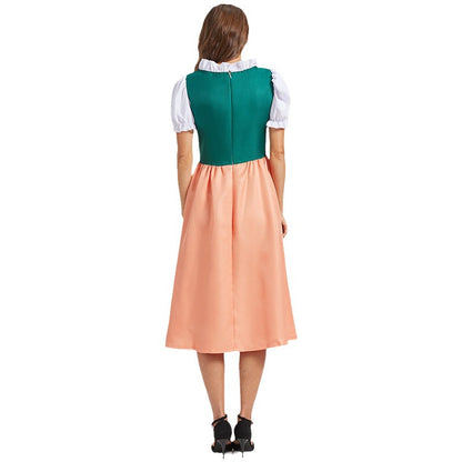 Sahara | Dirndl kleid in Midilänge mit Rosenstickerei und Kontrastrock für Frauen