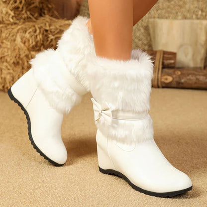 Sieglinde – kuschelige winterstiefel mit dicker sohle und schleife