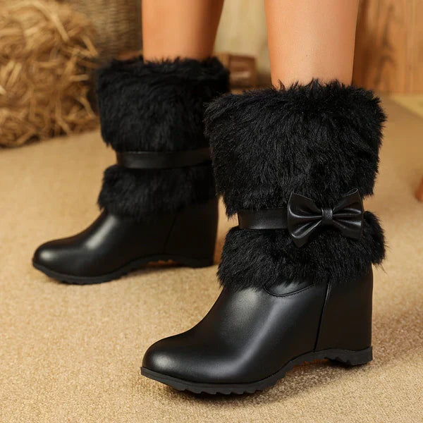 Sieglinde – kuschelige winterstiefel mit dicker sohle und schleife