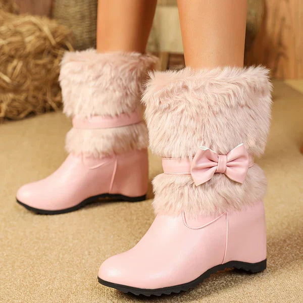 Sieglinde – kuschelige winterstiefel mit dicker sohle und schleife