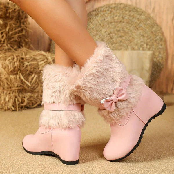 Sieglinde – kuschelige winterstiefel mit dicker sohle und schleife