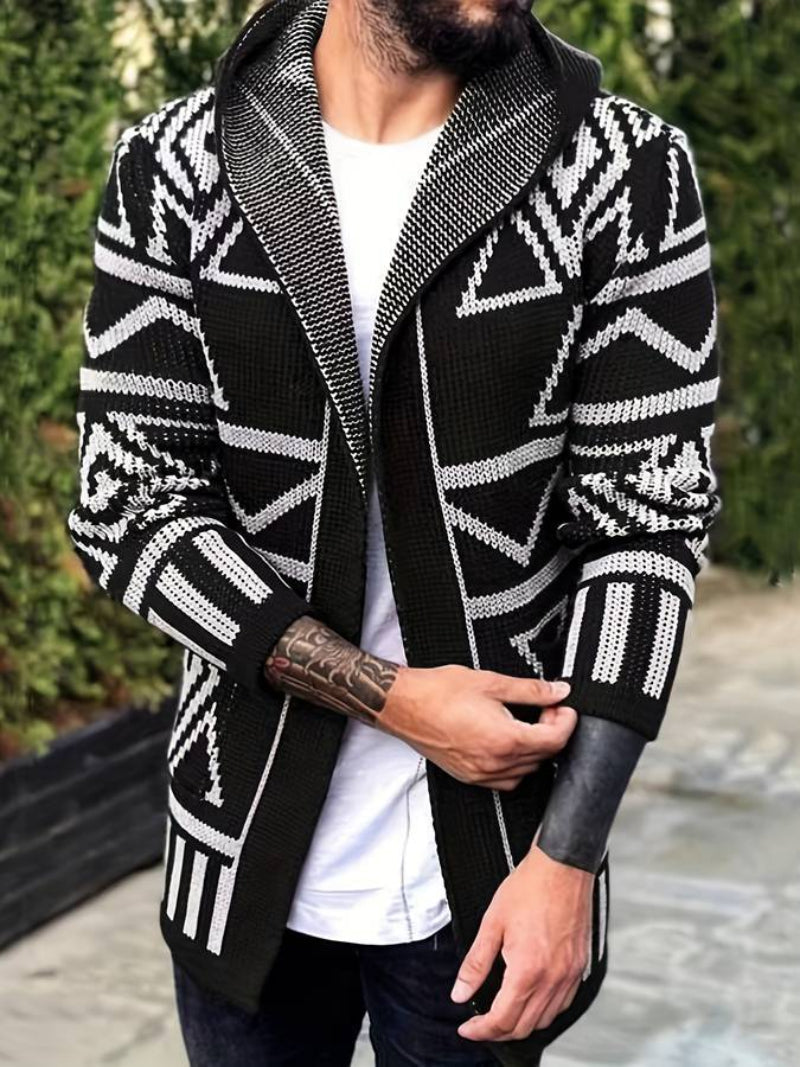 Shant | Vintage-Strickcardigan mit Kapuze für Herren